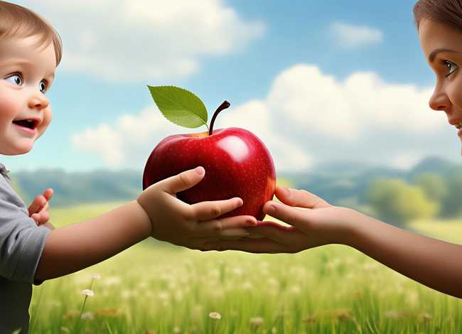 儿童简短小故事给妈妈一个苹果、给一个苹果的故事