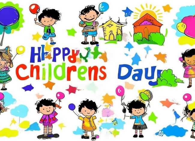 儿童节英语海报 儿童节英语海报图片 手绘