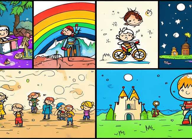 儿童小故事连环画4幅图片；小故事连环画4幅图片简笔画