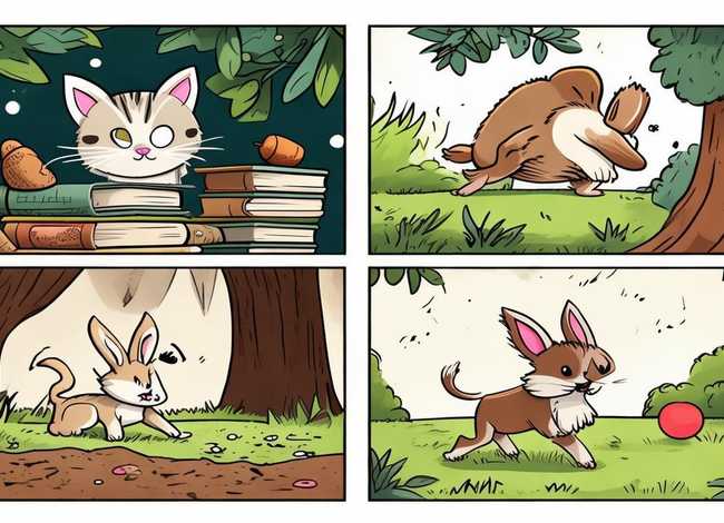 四格故事插画；四格故事插画图片