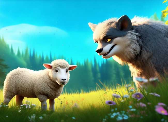 儿童故事狼和小羊ppt课件，少儿故事狼和小羊