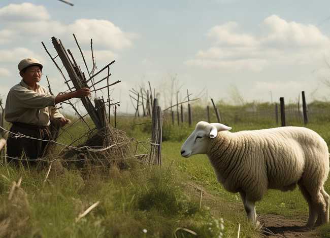 亡羊补牢成语配画；亡羊补牢的成语画