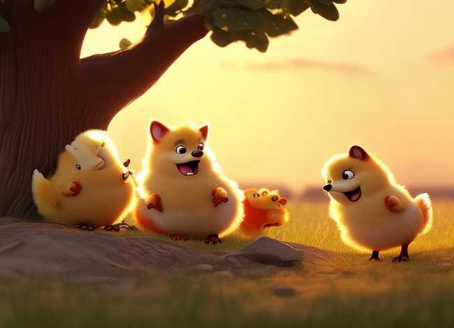 三只小鸡的故事 - 狐狸和三只小鸡的故事