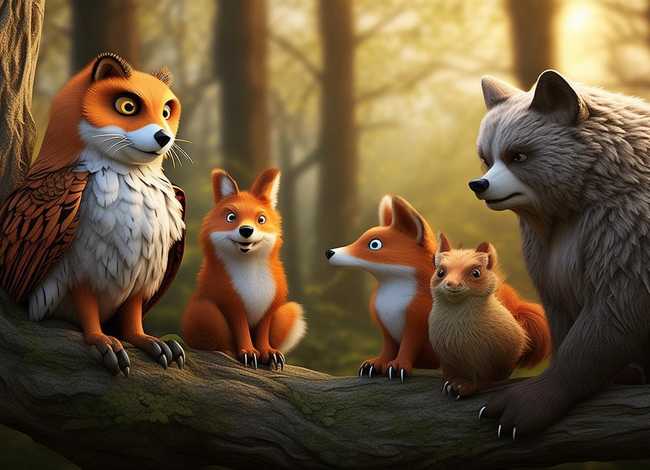 寓言故事创意画、寓言故事创意画图片