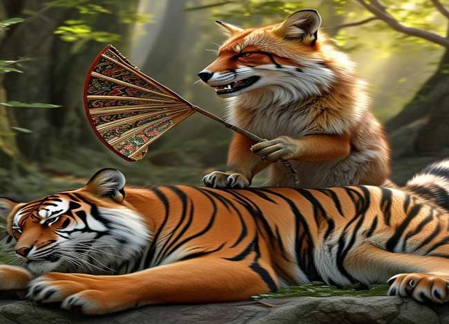 狐假虎威成语故事绘本图片 - 狐假虎威成语故事图片完整版