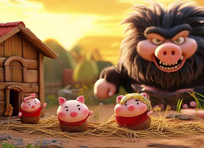 儿童故事三只小猪与大灰狼（宝宝睡前故事三只小猪与大灰狼）