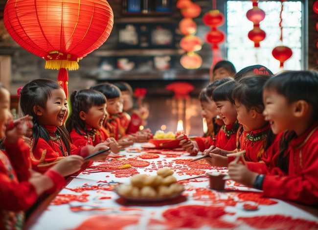 春节风俗儿童绘画故事、春节的风俗儿童画