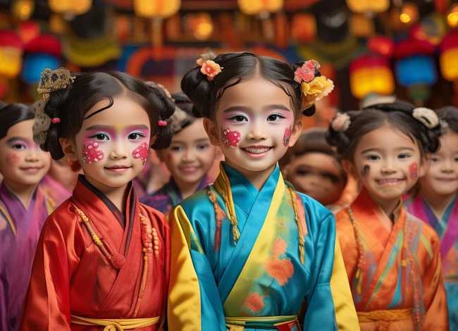 儿童古装舞台妆图片 儿童舞台古装化妆图片