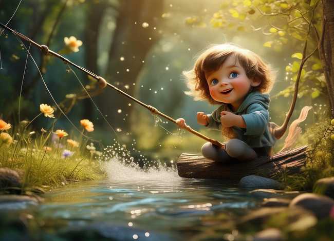 儿童故事用尾巴钓鱼，用尾巴钓鱼的故事