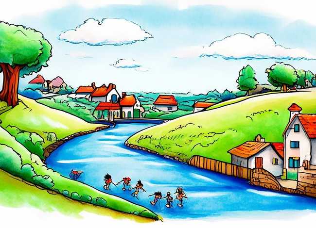 儿童画画我的家乡；儿童画我的家乡简笔画