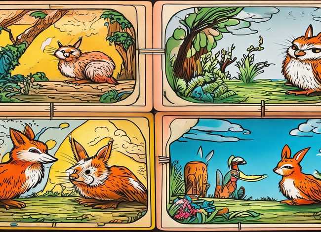 寓言故事连环画4幅图片简笔画；寓言故事连环画4幅图片简笔画大全