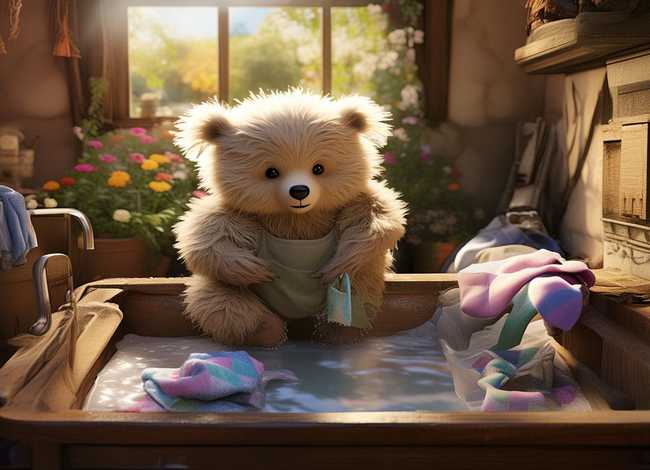 小熊洗袜子故事 - 小熊洗袜子的故事