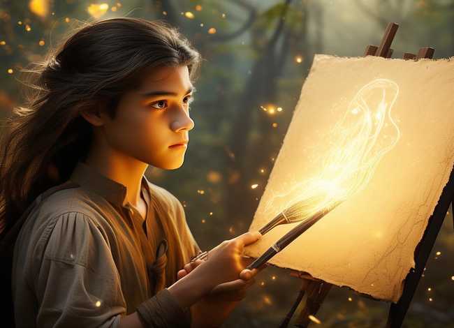 神笔马良图画故事、神笔马良故事图片绘画模板