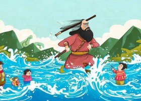 大禹治水儿童故事图片、大禹治水的图片儿童版