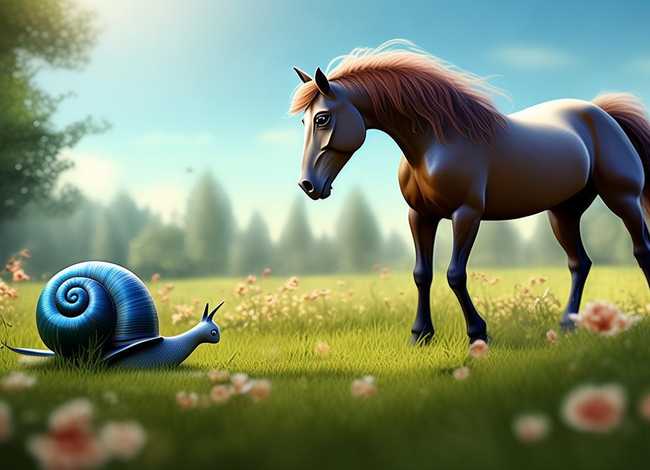 儿童故事蜗牛和马 - 蜗牛和马儿的故事
