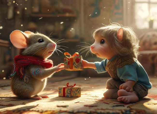 老鼠礼物的儿童故事500字、老鼠的礼物小故事