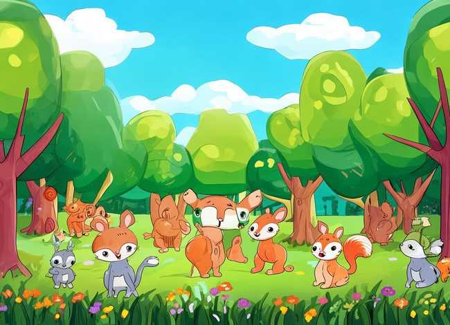 森林小动物儿童画 - 森林小动物儿童画图片