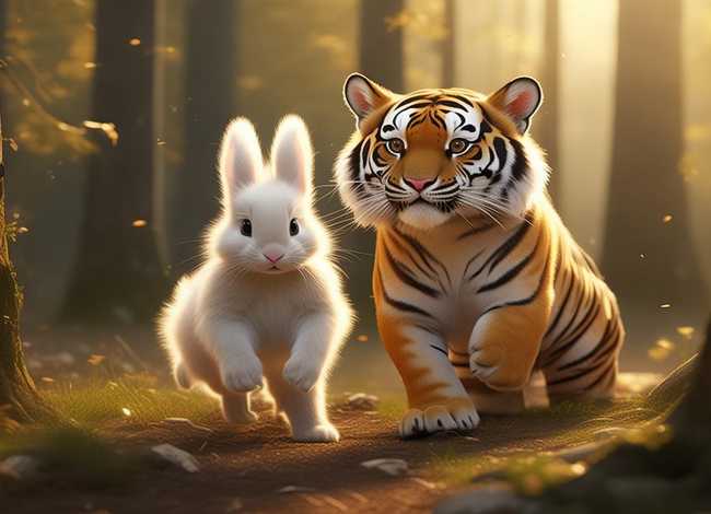 儿童故事老虎和小白兔（老虎和小白兔的故事作文）
