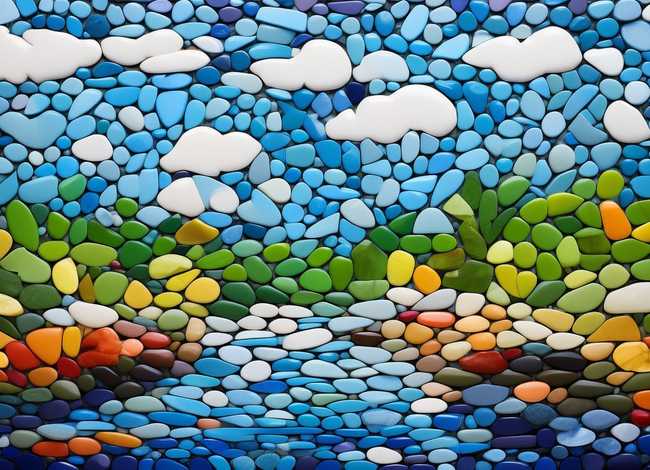 拼石头画图片大全 拼石头画图片大全简单