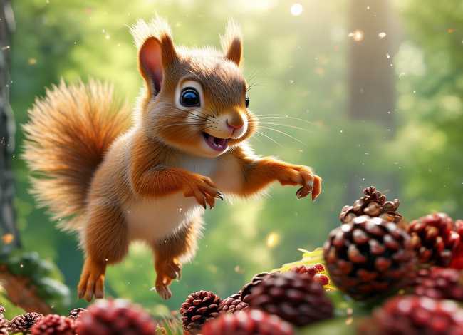儿童故事小松鼠摘松果音频 小松鼠摘松果的故事视频
