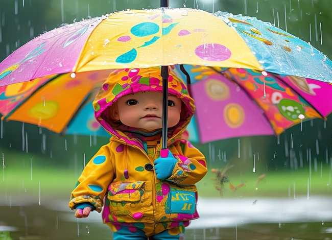 儿童雨伞故事动画片（雨伞儿童绘画）