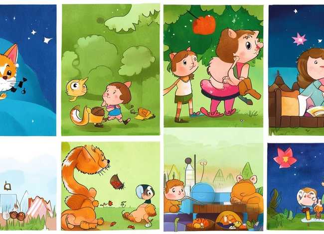 儿童故事连环画图片4幅，幼儿故事连环画图片4张简单