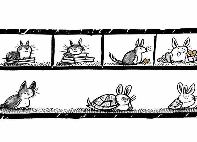 四格漫画简笔画小故事；四格漫画小故事简笔画手绘