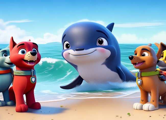 汪汪队救援小鲸鱼的儿童故事（汪汪队游上岸的小鲸鱼故事）