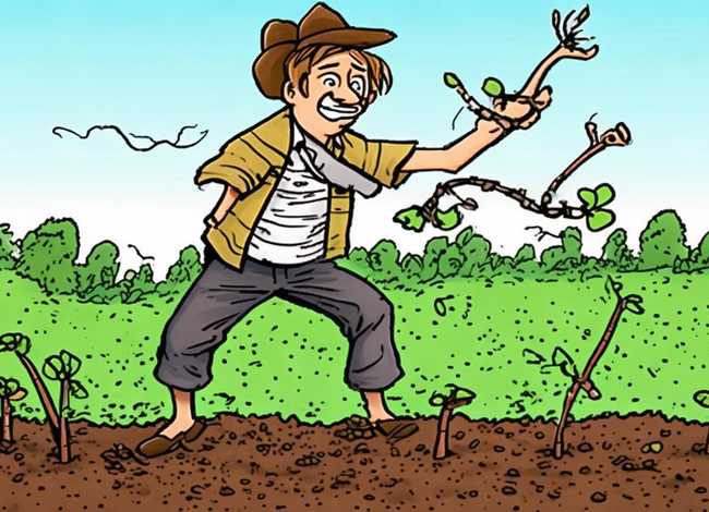 拔苗助长成语故事绘本图片、拔苗助长成语故事绘画