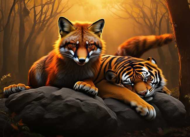 儿童故事狐假虎威背景视频 - 狐假虎威的故事表演视频