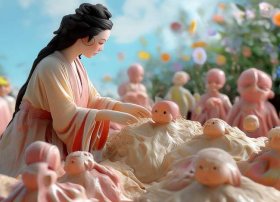 女娲造人儿童绘本；女娲造人儿童绘本怎么画