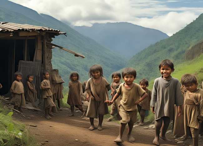 大山里的贫困儿童故事；大山里的贫困儿童照片