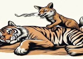 狐假虎威成语故事配画、狐假虎威成语故事简笔画