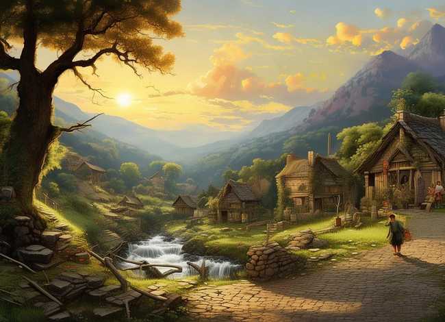 家乡的故事绘画，家乡的故事绘画图片