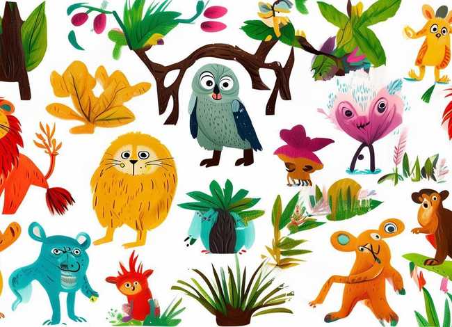 动物故事画简笔画彩色，动物故事画简笔画彩色大全