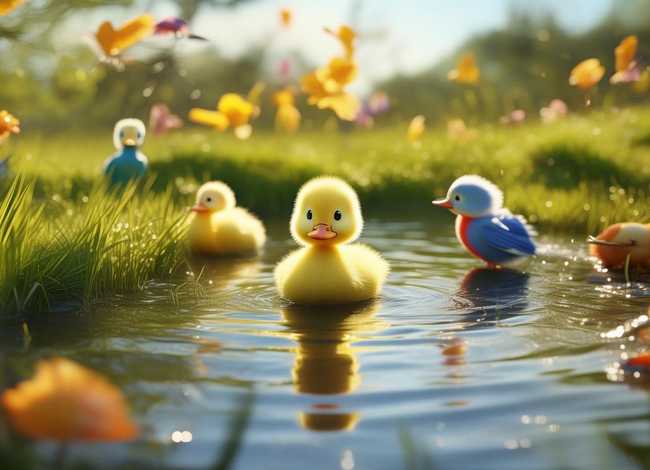小鸭子找朋友儿童故事 - 小鸭子找朋友的故事图片