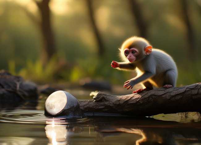 儿童故事猴子捞月亮的故事；猴子捞月亮的故事简易版