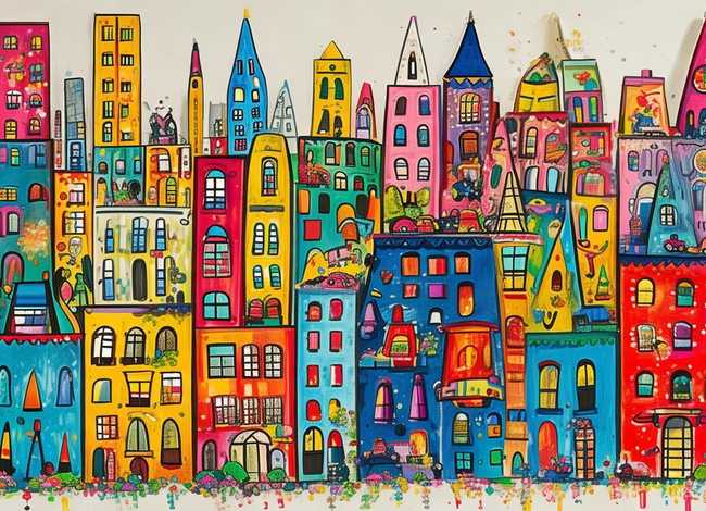 儿童城市绘画图片大全、儿童城市绘画图片大全带文字