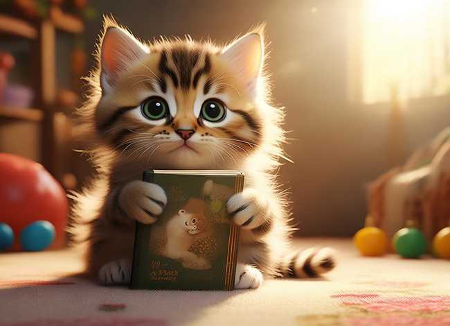 儿童绘本故事爱妈妈的小猫 - 爱妈妈的绘本故事图片