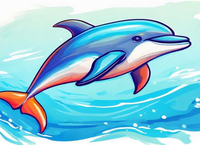 海豚儿童画又简单又漂亮；海豚儿童画又简单又漂亮图片