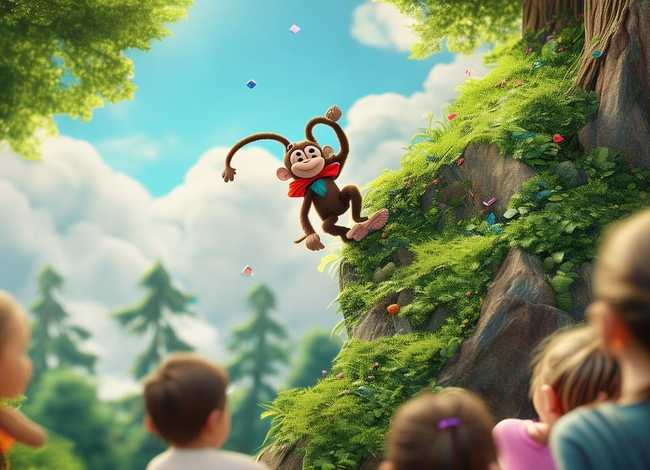 儿童故事猴山、幼儿故事小猴下山视频