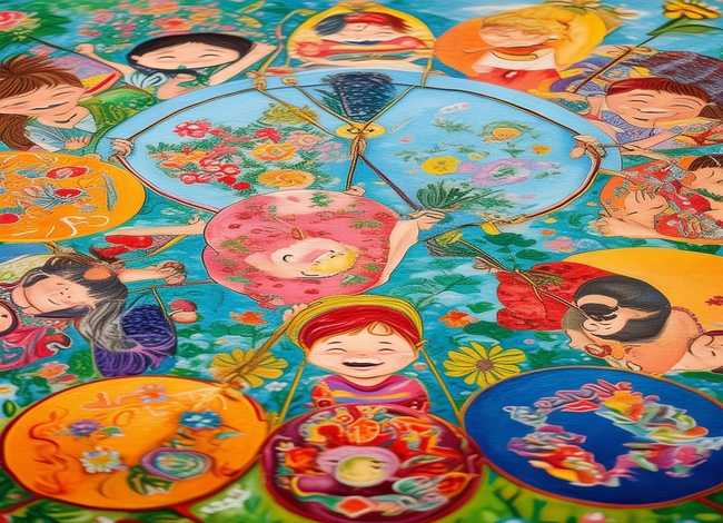 团扇 儿童画 团扇 儿童画海报 团扇 儿童画 团扇 儿童画海报