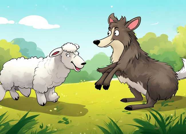 狼与羊的故事儿童画、狼与羊的小故事