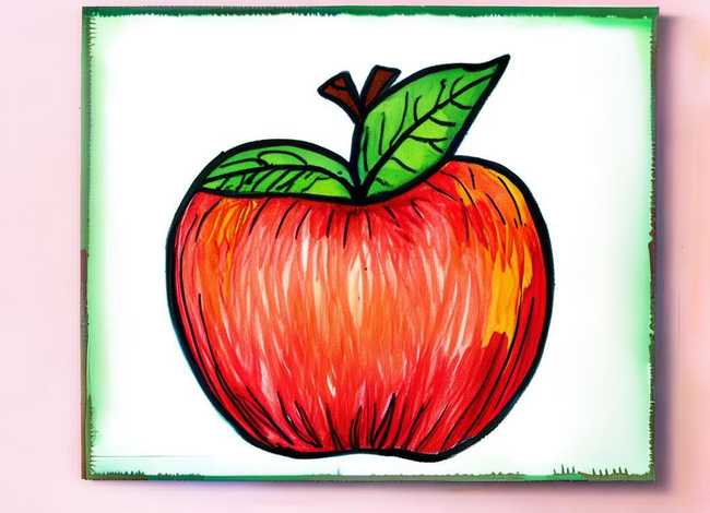 儿童苹果涂色画打印打印版 儿童涂色画打印水果