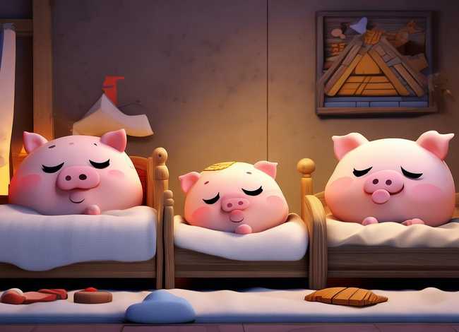 儿童睡前故事连续播放三只小猪 - 睡前故事幼儿故事大全三只小猪mp3