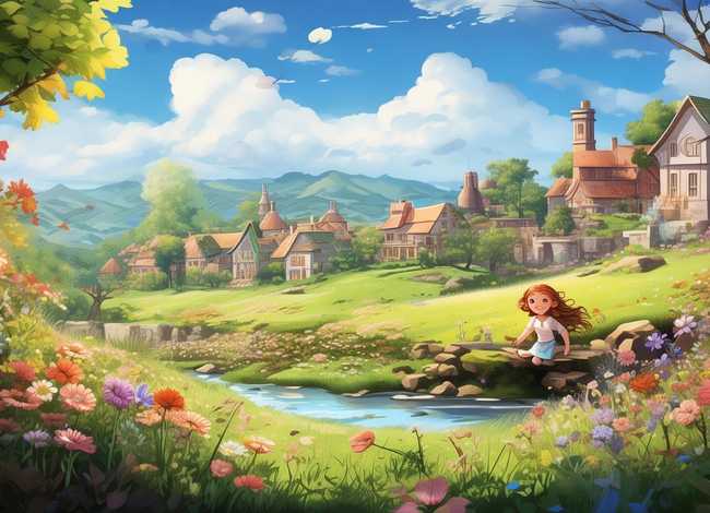 春天里的故事绘画，春天里的故事绘画图片