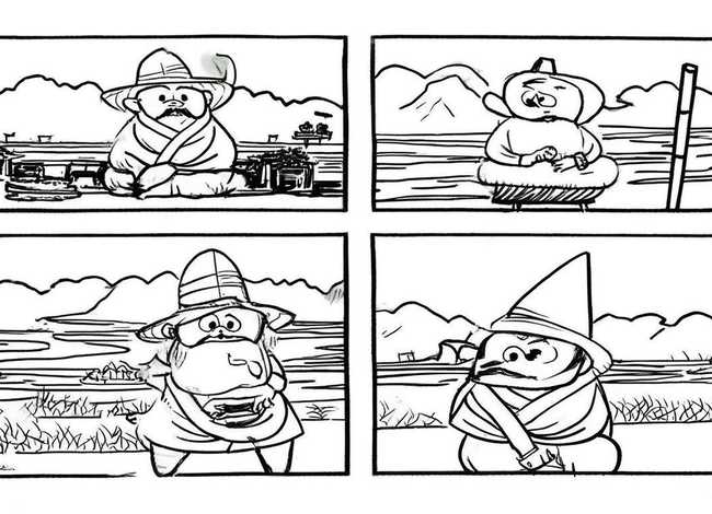 三个和尚故事图片连环画；三个和尚故事图片连环画简单