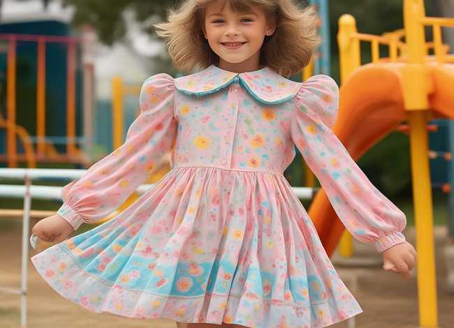 90年代儿童裙，90年代儿童连衣裙