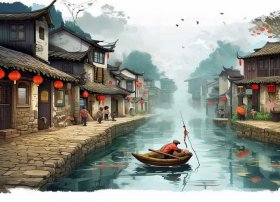 水乡古镇绘本故事 - 水乡古镇手绘