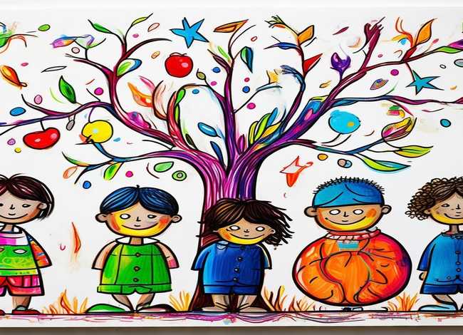 幼儿园里故事多主题儿童画 - 幼儿园里故事多主题画简笔画